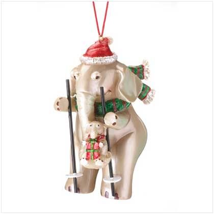 elephant christmas photo: Christmas Elephant with Baby Ornament 37590.jpg