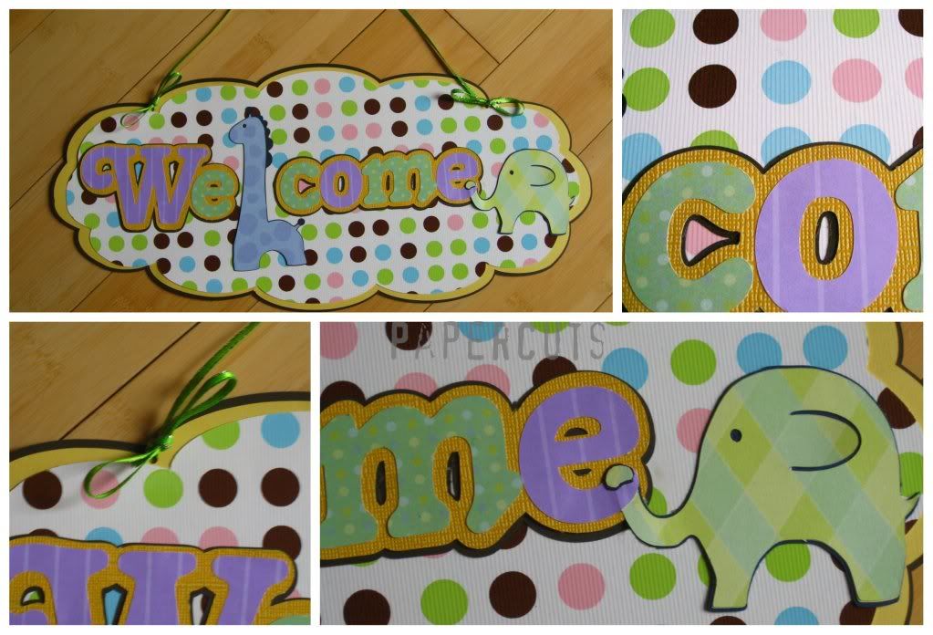  PaperCuts Baby Animal Welcome Sign 