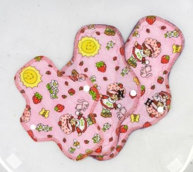 Set of 3 Cotton Reusable Cloth Pads Trial Pack (Pantyliner, Normal & Heavy Flow) by MotherMoonPads 
