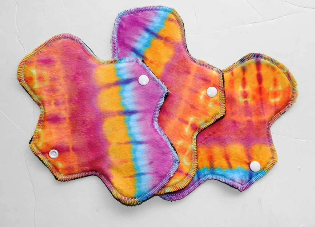 Set of 3 8 Inch Super Soft and Stain Resistant Minky topped Cloth Pantyliners by MotherMoonPads