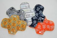 Cycling Around Town-A set of 5, 8" MotherMoonPads Pantyliners