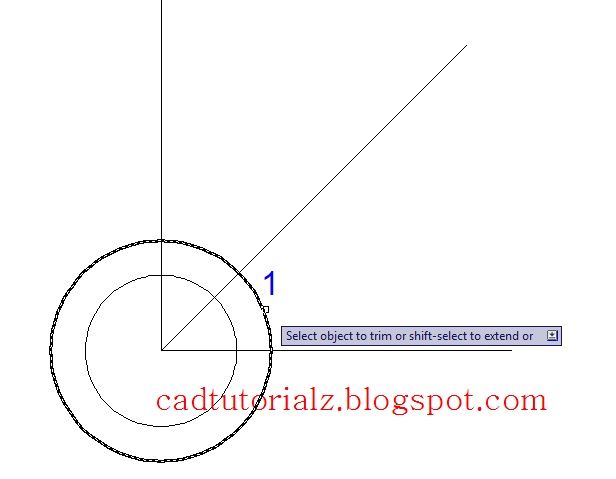 memotong garis di autocad denagn garis batasan trim object dengan batasan