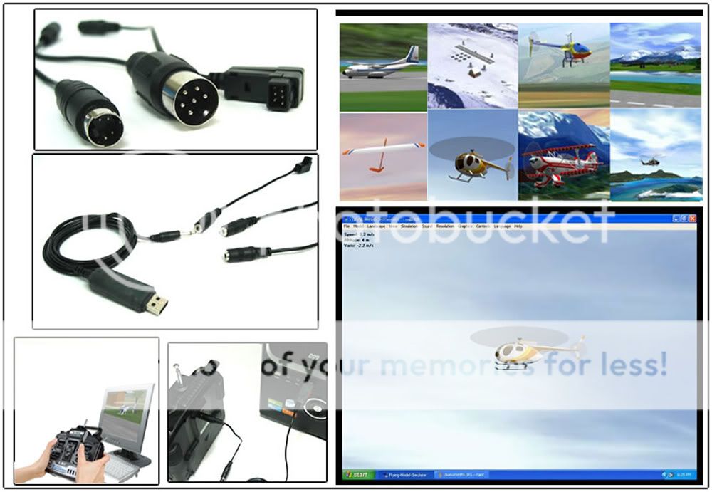   RC Helicopter Airplane Flight Simulator USB FMS Cable For PC Computer