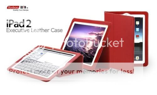 Slim Leather Case Folio with Magnetic Closure for IPAD 2 RED  