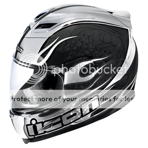 ICON AIRFRAME CLAYMORE CHROME HELMET BLACK XL  