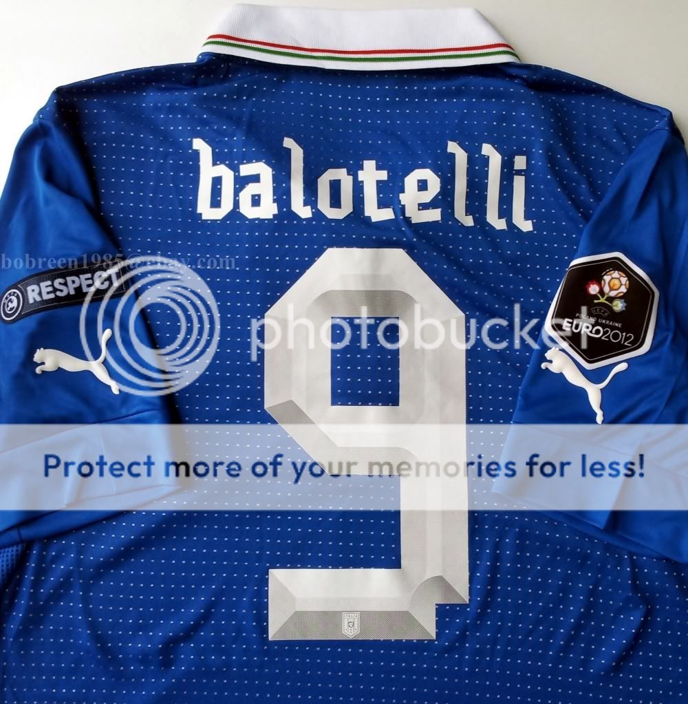  Italy Euro 2012 Home Soccer Jersey Size s M L XL Any Name Patch