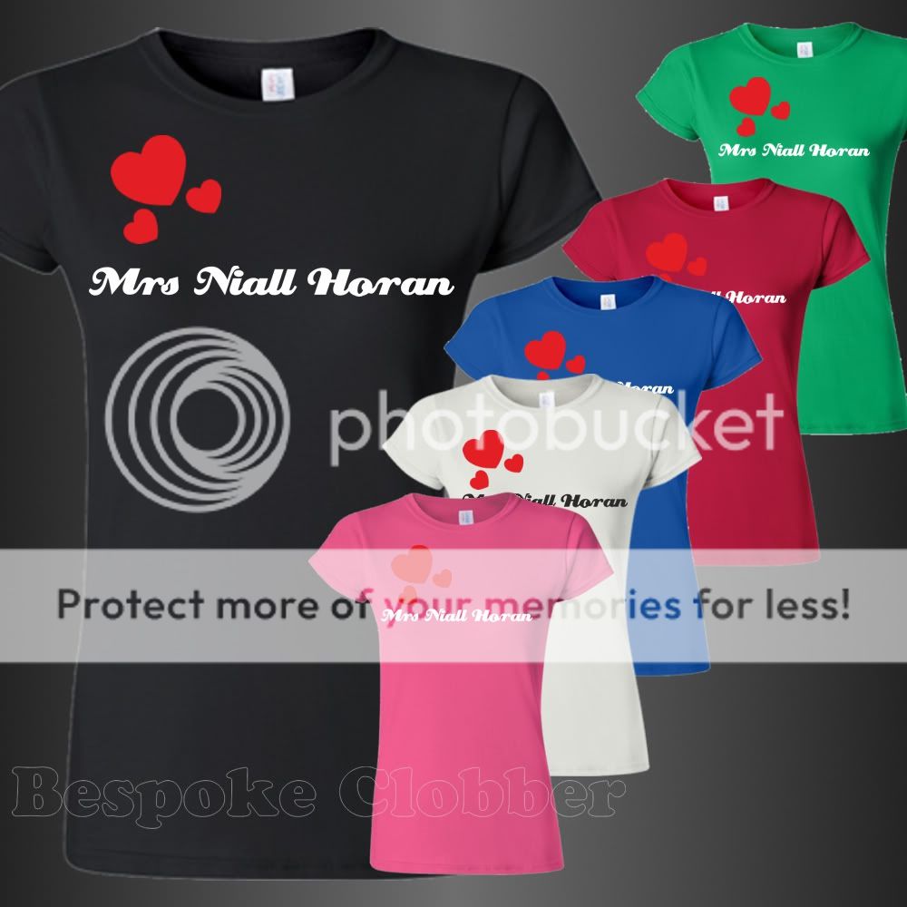 Mrs Niall Horan One Directions Ladies T shirt shirts sizes S M L XL 