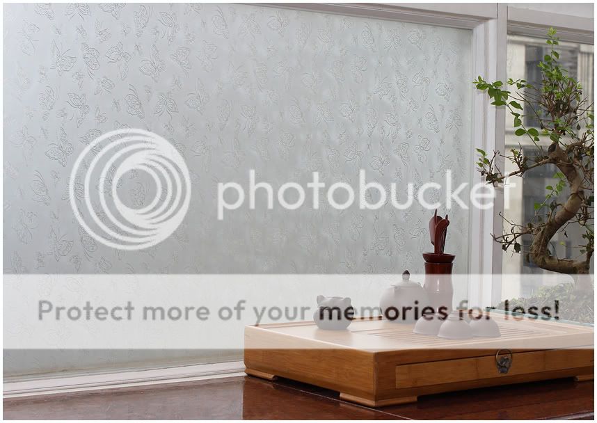 Decorative Privacy Dull Polish Glass Window Film Treatments Butterfly 