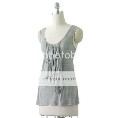 LC Lauren Conrad Gray Drop waist Ruffle Front Tank Top XL NWT  