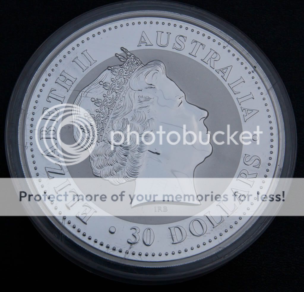 Kookaburra 2009, 30 Dollar Australien, 1 kg Silber, Silbermünze, 32